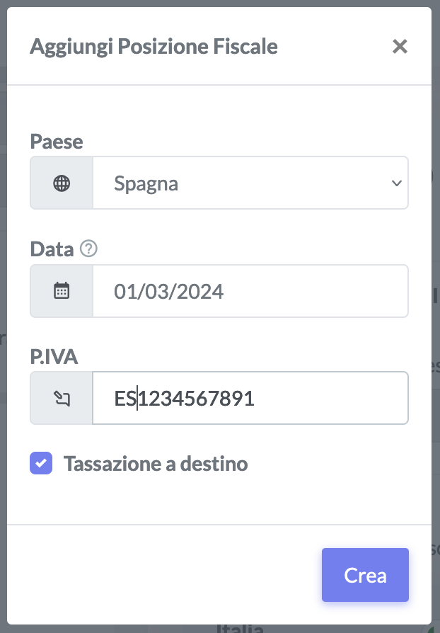 aggiungi posizione fiscale