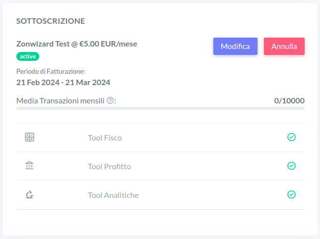 gestione sottoscrizione